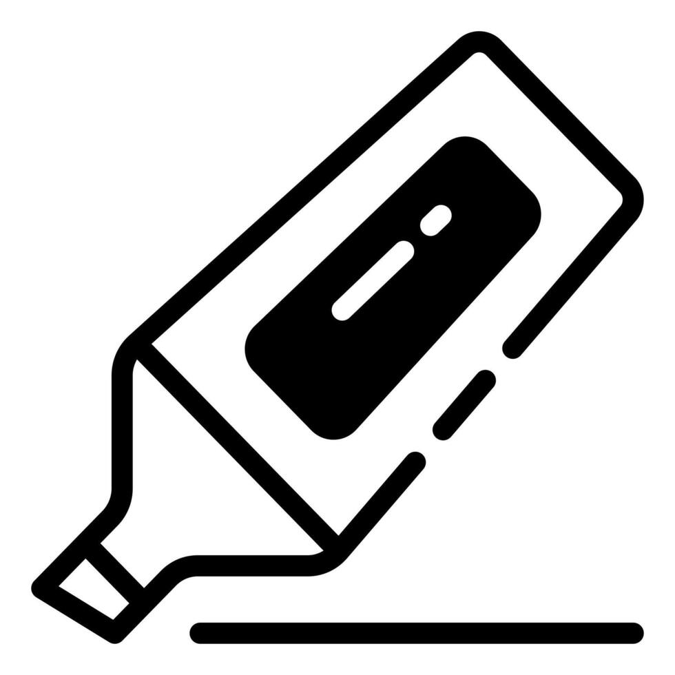 A black and white outline of a pen vector
