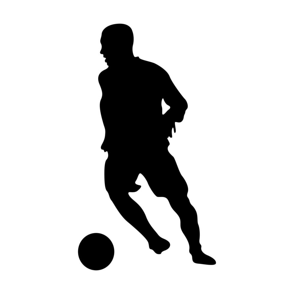 Football player kicking ball, isolated low poly vector