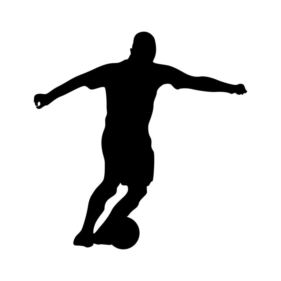 Football player kicking ball, isolated vector