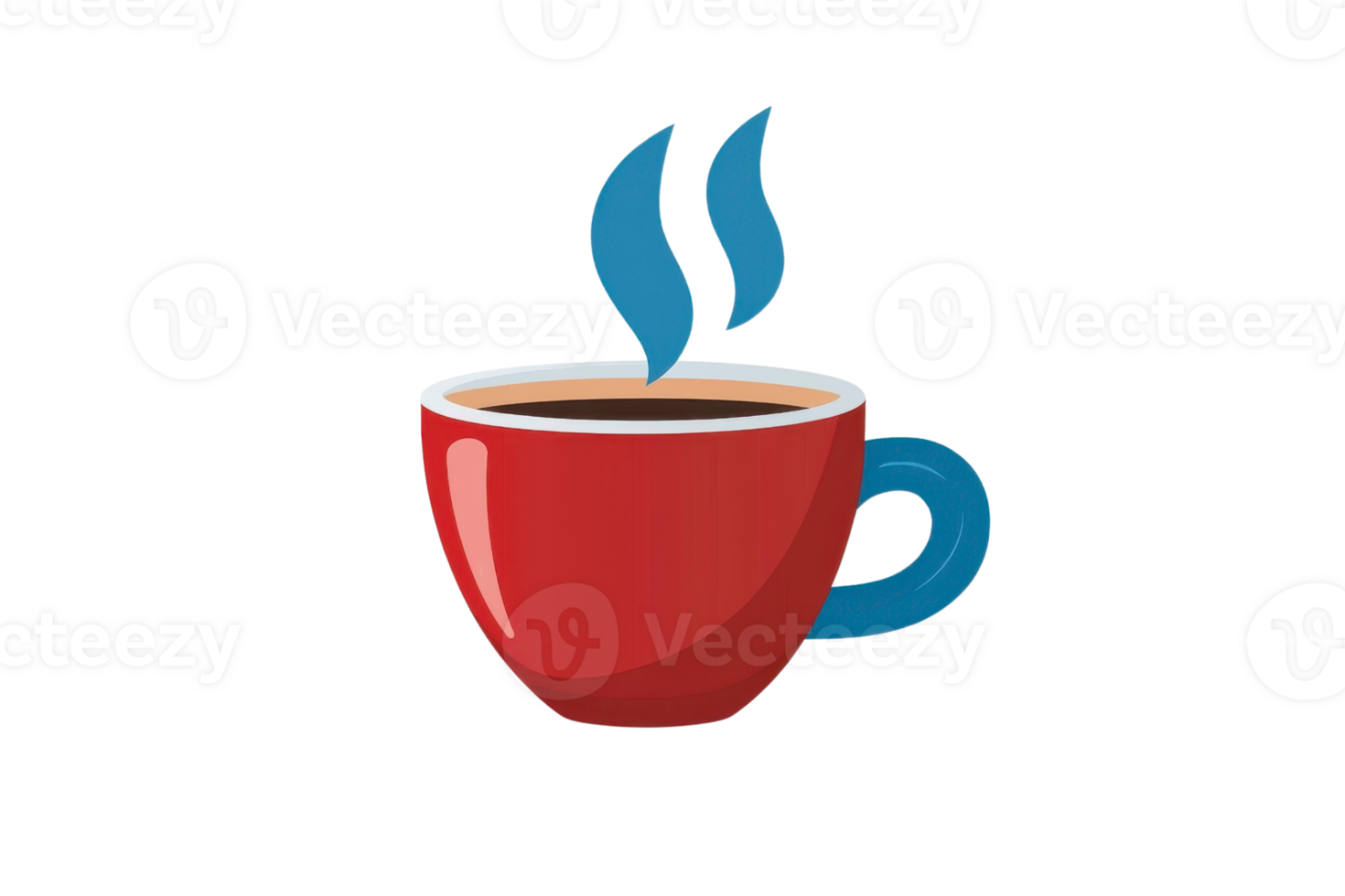 vibrant red coffee cup with steam rising, symbolizing warmth and comfort. Perfect for coffee lovers and cozy settings png