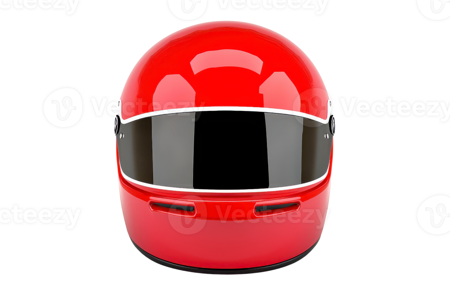 bright red racing helmet with glossy finish and clear visor, designed for motorsport enthusiasts. Perfect for showcasing speed and safety in racing png