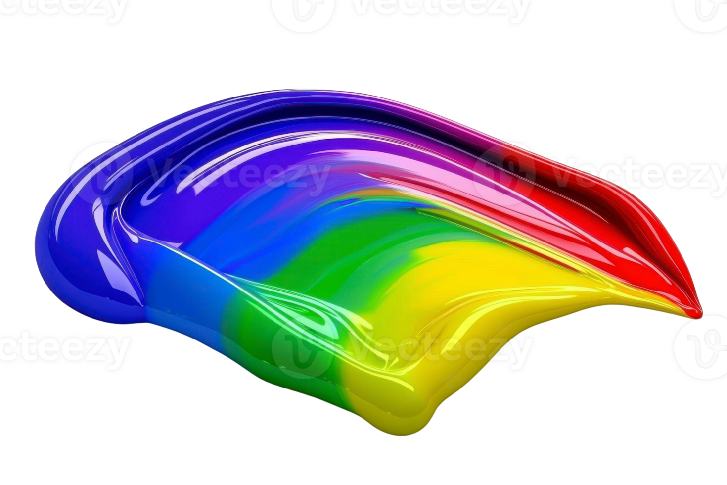 vibrant swirl of rainbow colored paint, showcasing smooth and glossy texture, perfect for artistic backgrounds or creative projects png