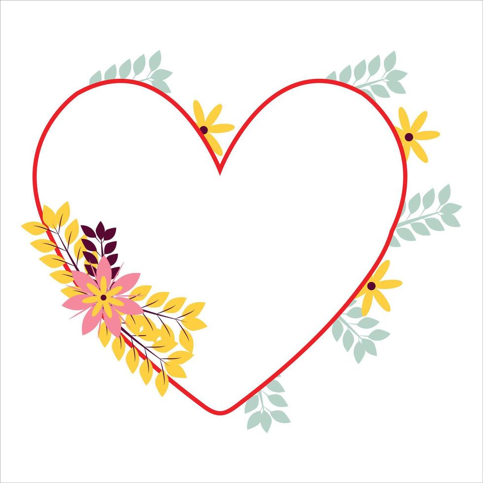 Flower heart on a white background vector
