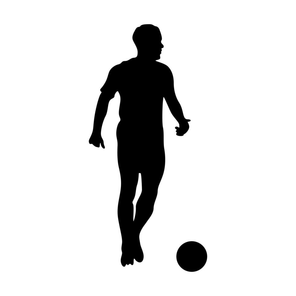 set silhouettes soccer football vector