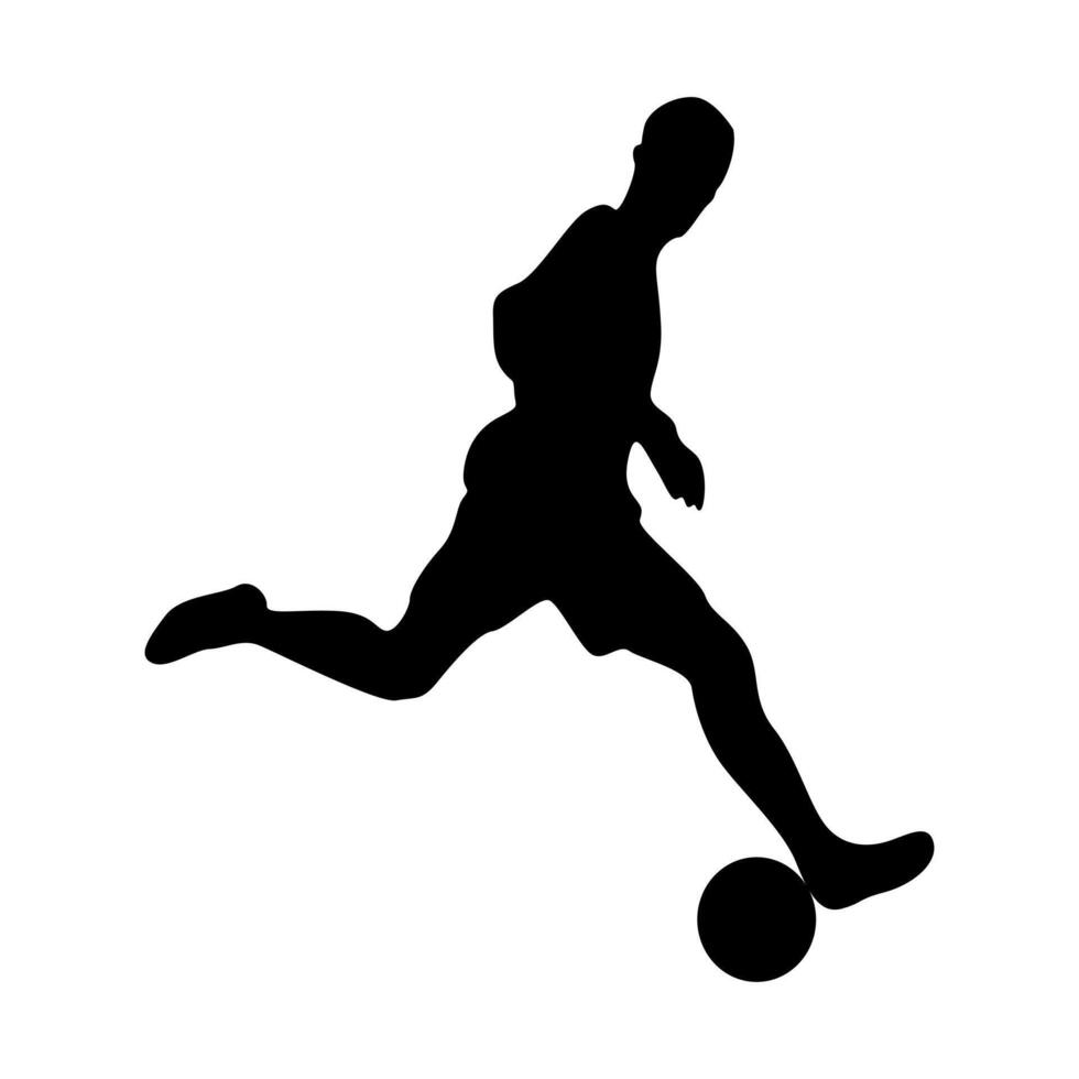set silhouettes soccer football players vector