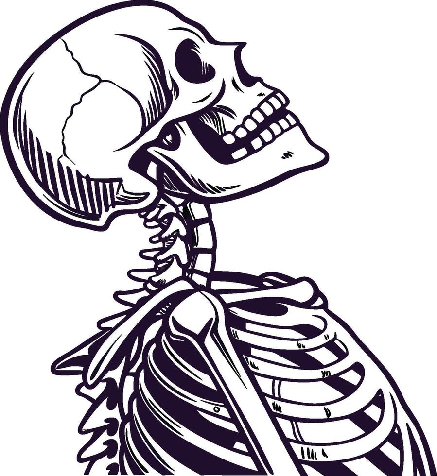 Skeleton with a broken neck vector