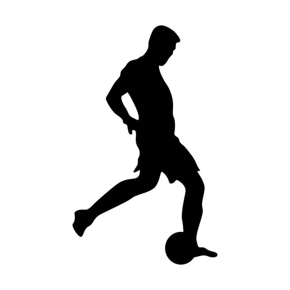 set silhouettes soccer football players, goalkeeper, team champion with cup vector