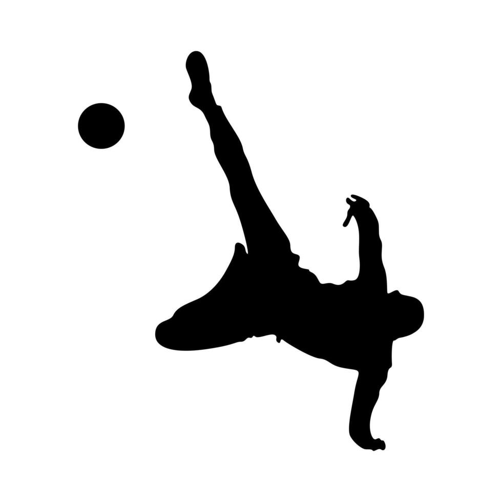 Collection of black silhouettes of soccer vector