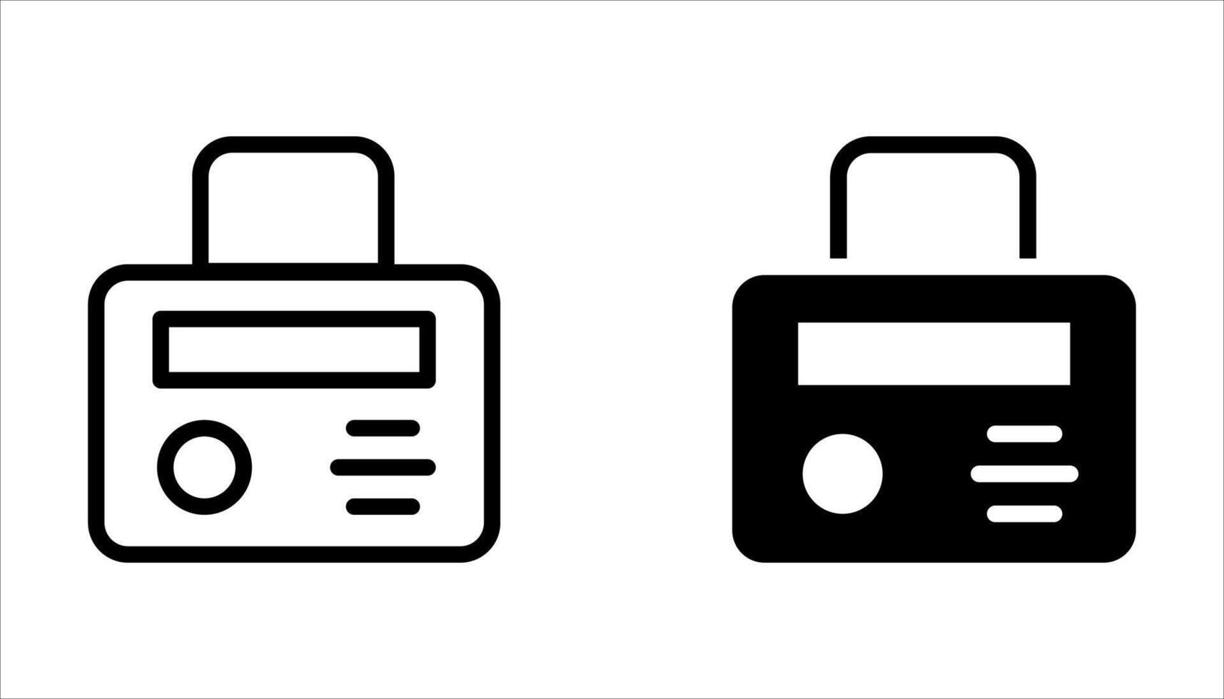 radio icon set vector