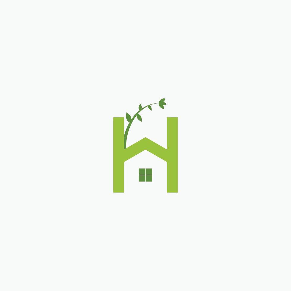 letter h natural home logo design vector