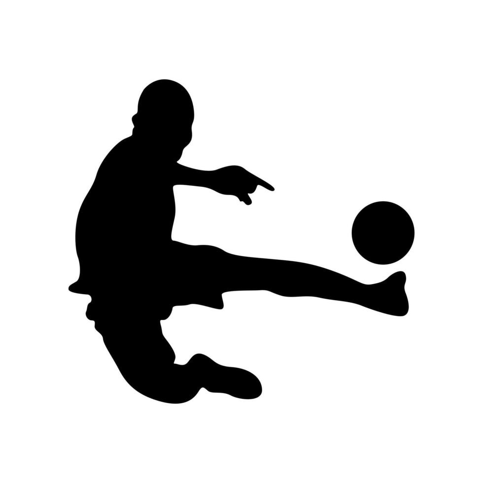 Football player kicking ball isolated vector