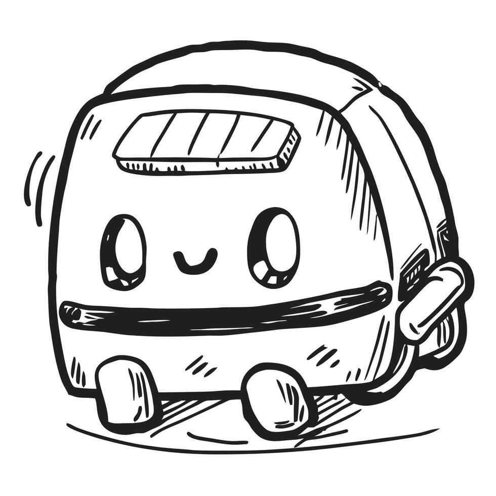a drawing of a toaster with a smiley face vector