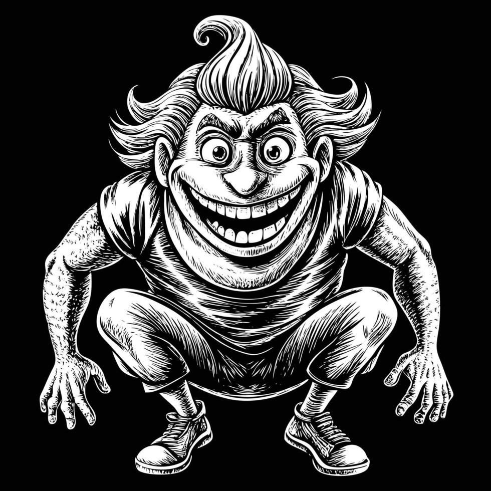 a cartoon character with a big smile on his face vector