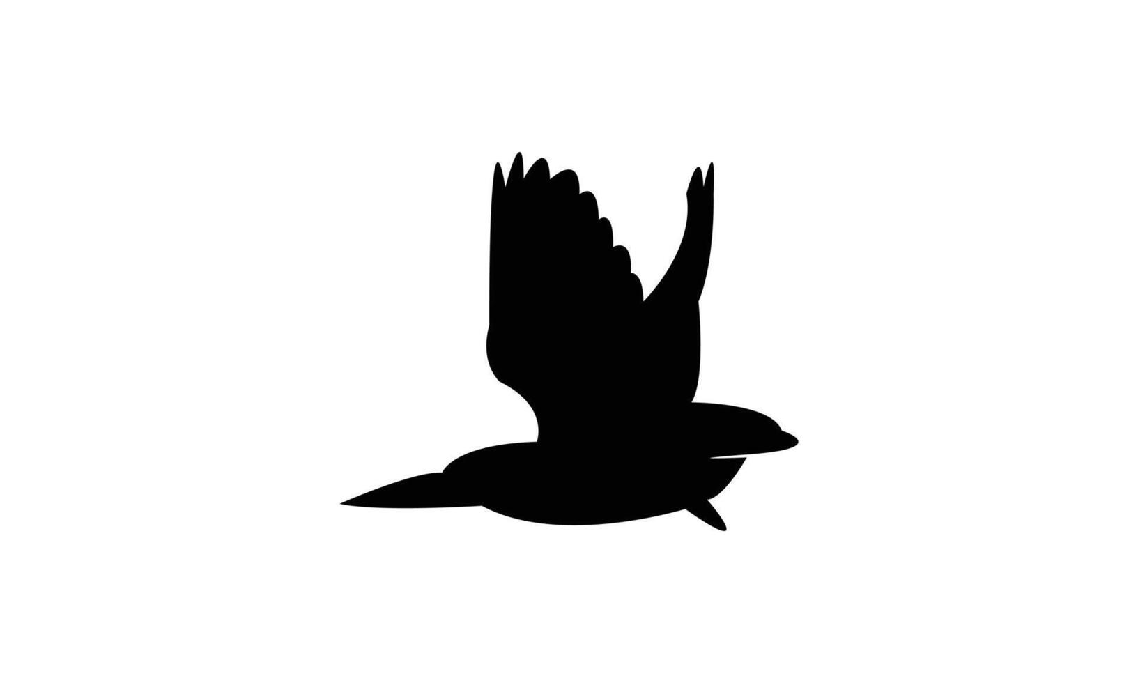 Flying African dwarf kingfisher bird Silhouette vector