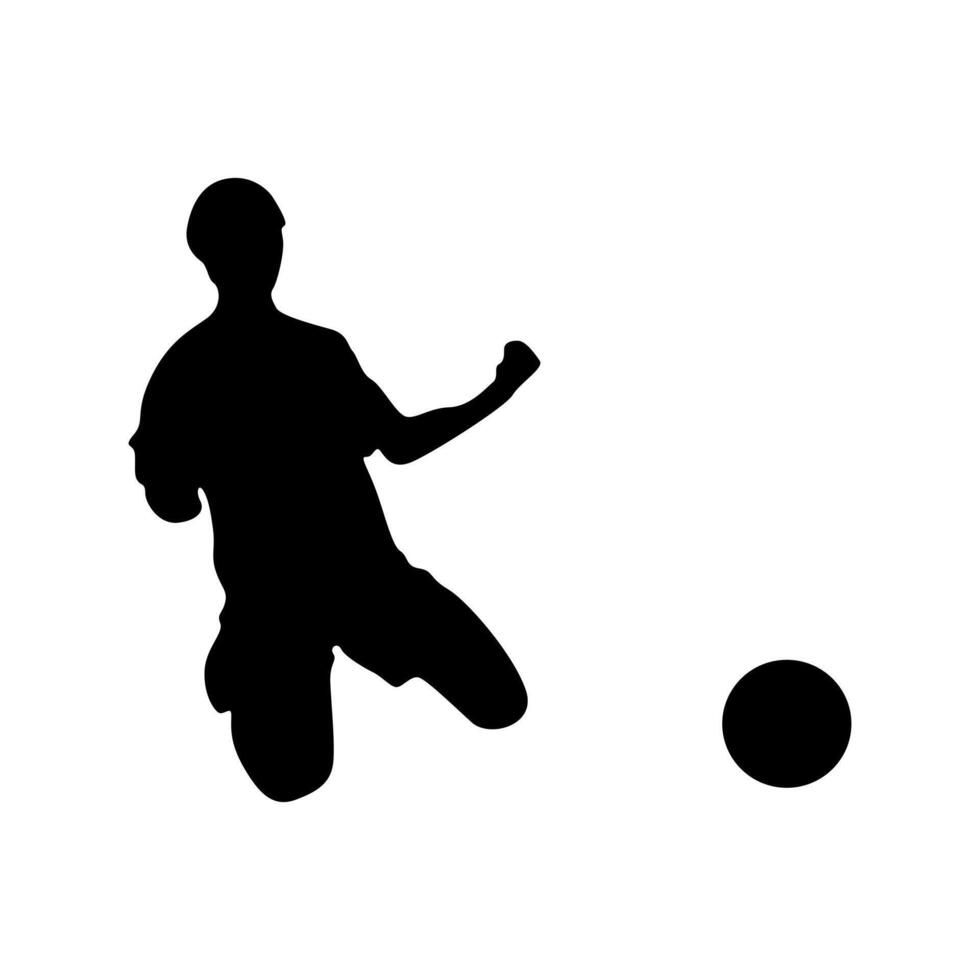 player will shooting in football silhouette vector