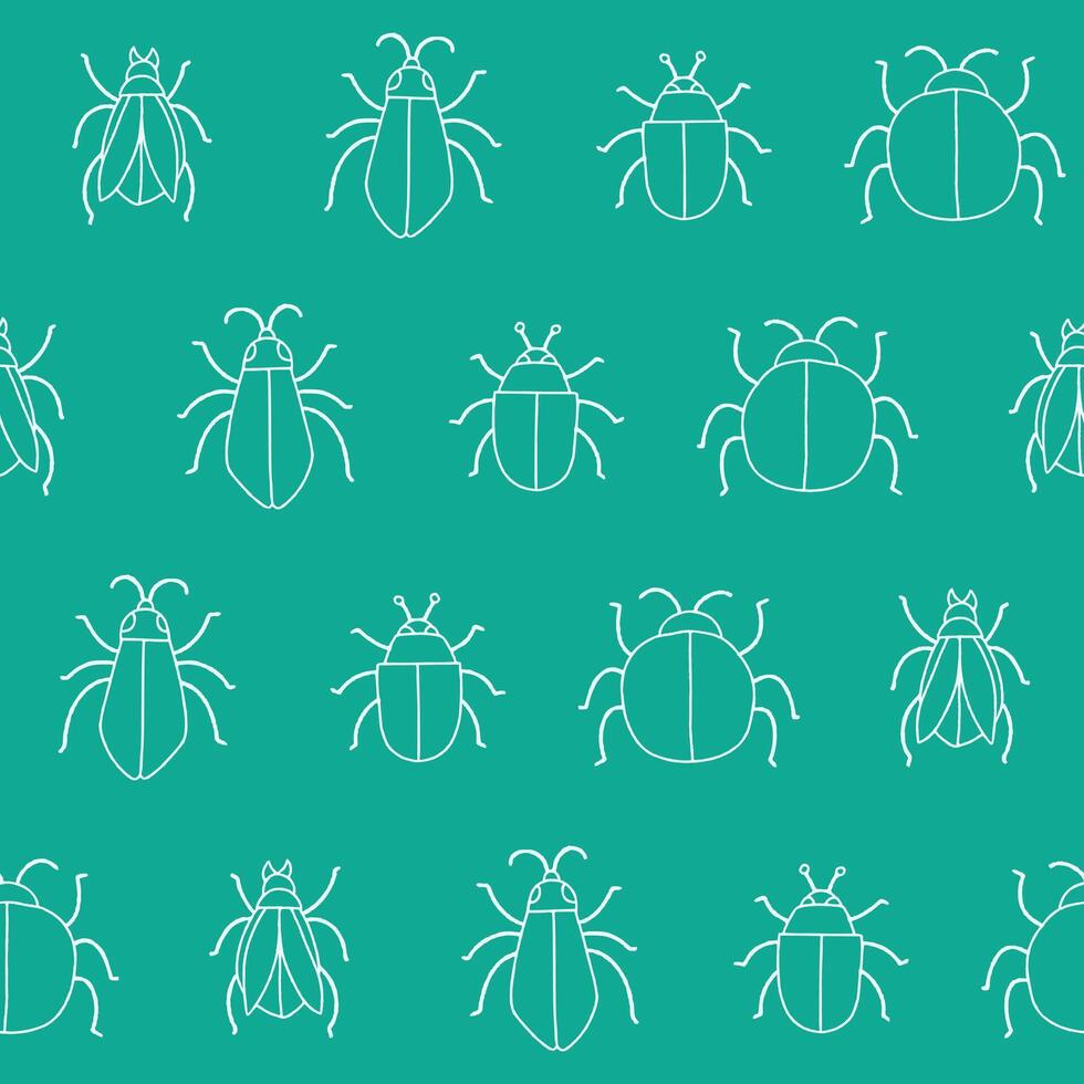 Outline Bug Seamless Pattern Background for Print Fabric Surface Fashion Wrapping vector