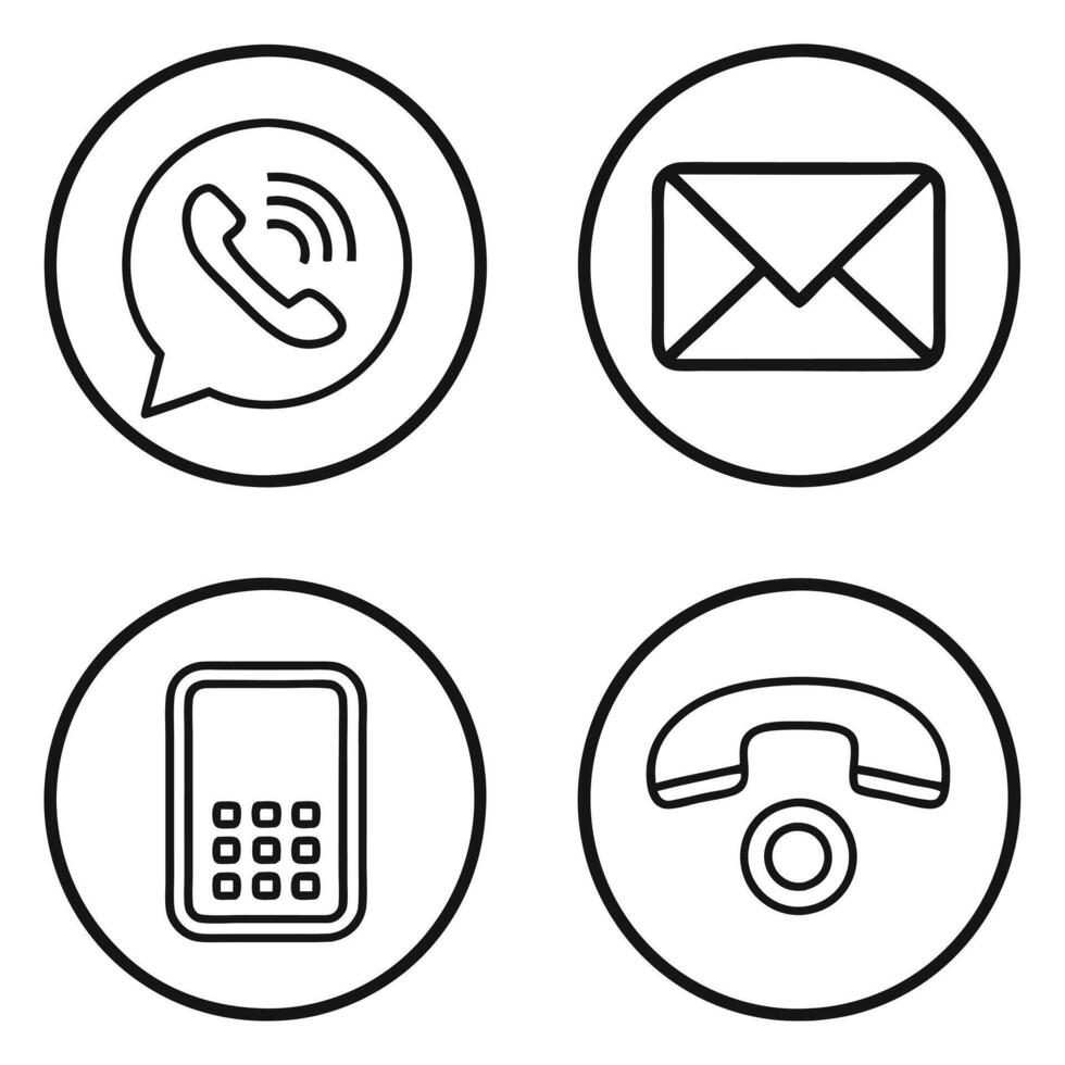 Hotline, Email, Chat Support Icon Pack vector