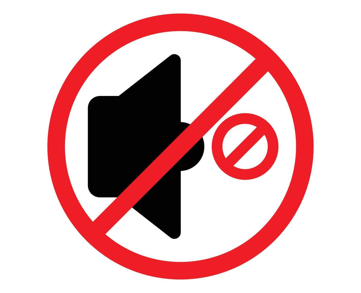 No sound prohibited sign indicating silence zone or no sound area sign and mute. mute sign. volume off. silent icon. no sound area. silence volume vector