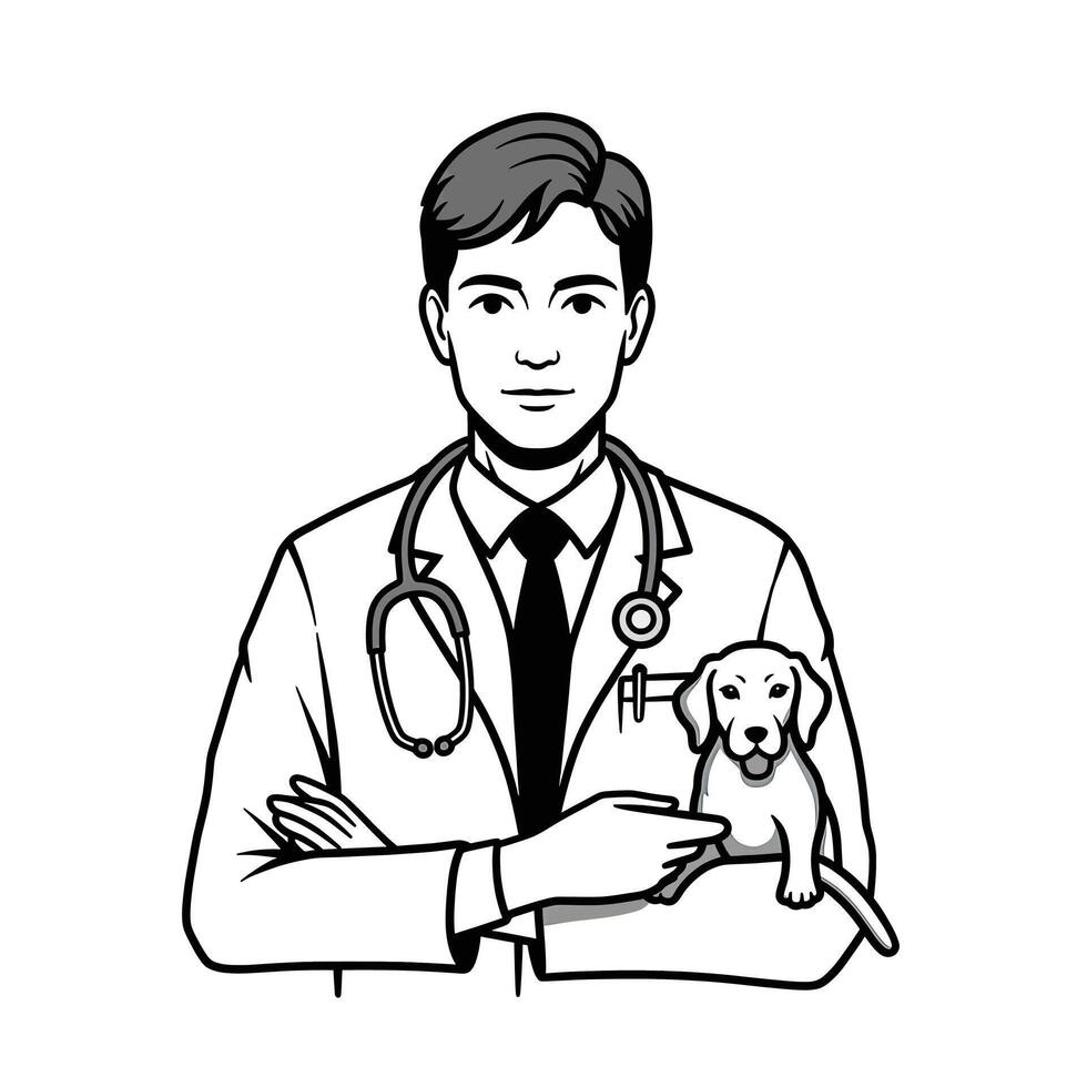 A man in a suit holding a dog vector
