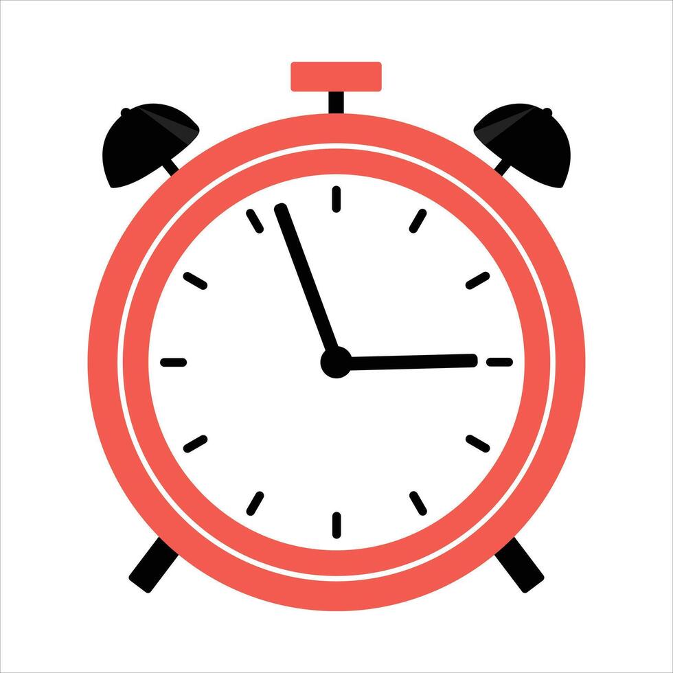Red alarm clock isolated on a white background.alarm clock icon concept vector