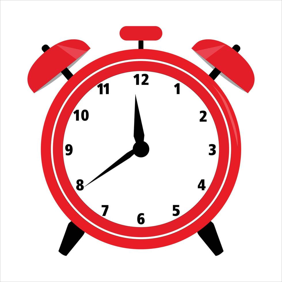RED alarm clock on a white background vector