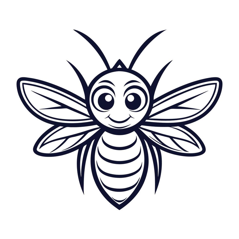 a cartoon bee with a smile its face vector