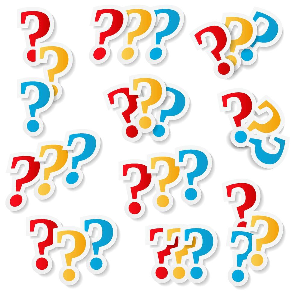 Question marks set vector