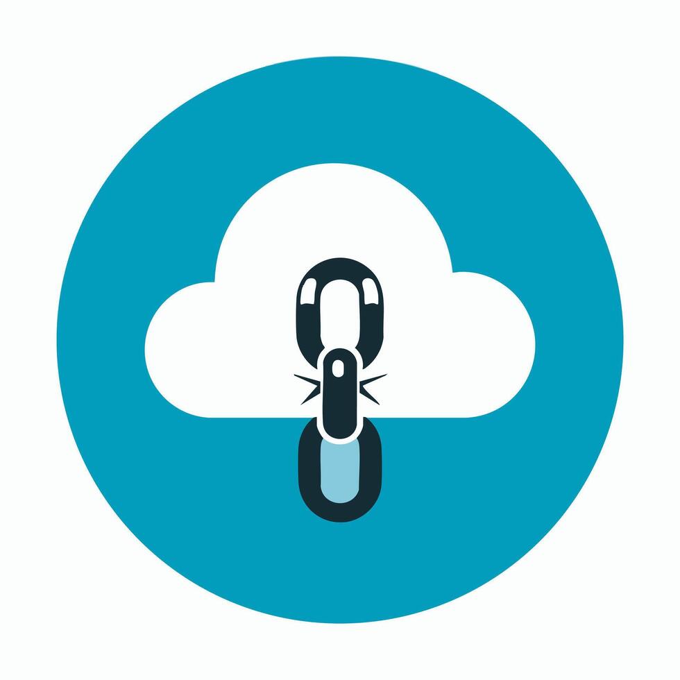 Cloud with Broken Chain vector