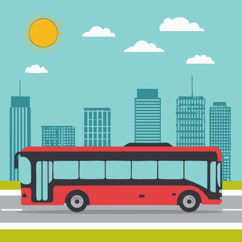 City Tour Bus Cartoon vector