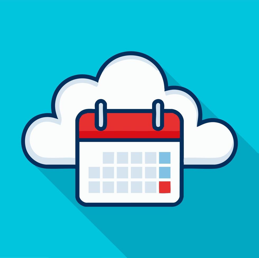 Cloud with Calendar Cartoon vector