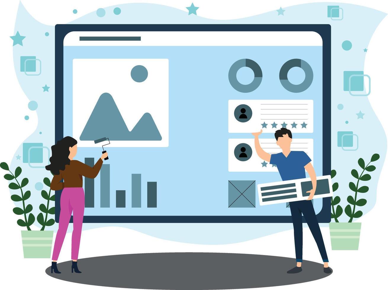 Website Development Flat Concept Illustration vector