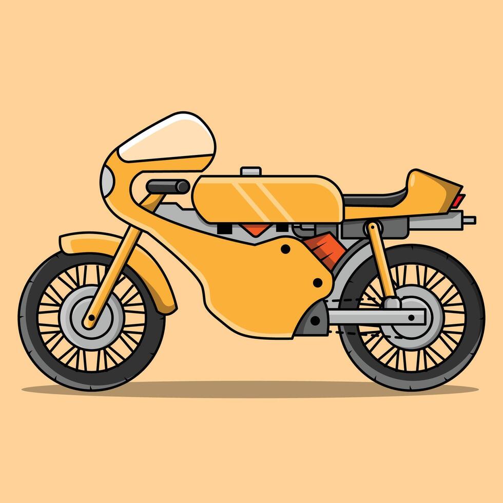 The Illustration of Yellow Vintage Motobike vector
