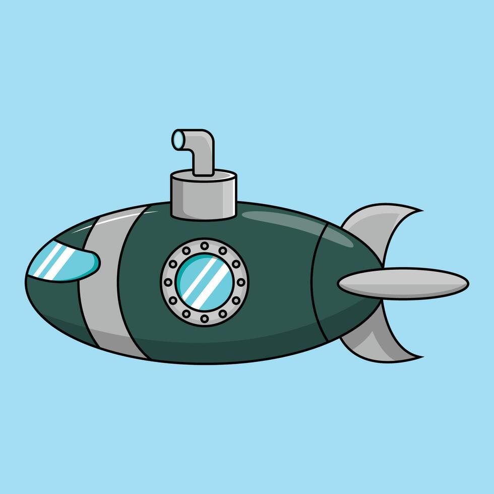 The Illustration of The Military Submarine vector