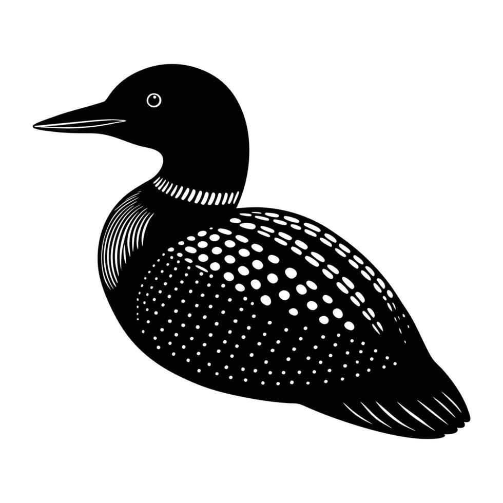 a black and white illustration of a loon vector