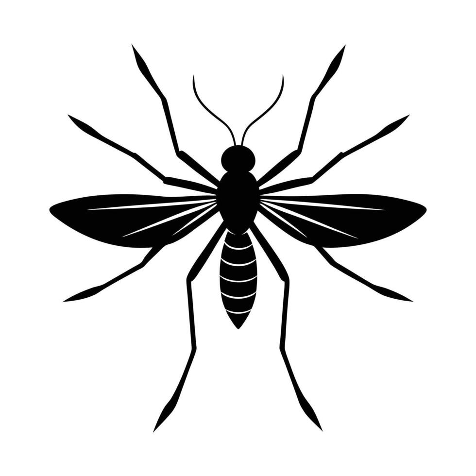 mosquito icon silhouette on white background vector