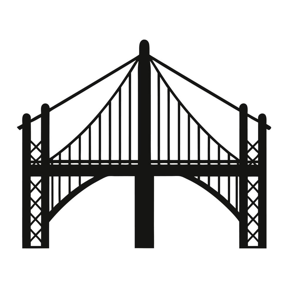 the golden gate bridge is shown in black and white vector