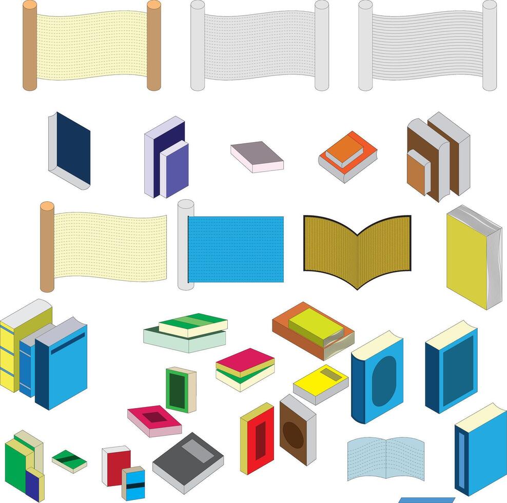 Books and papers Files vector