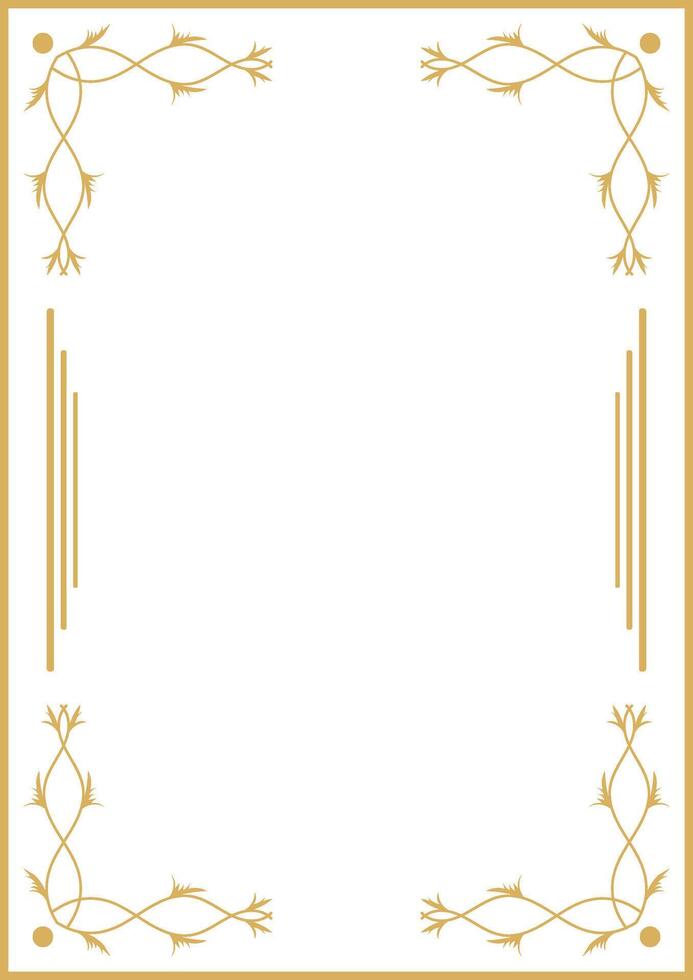 Vintage Calligraphic Frame with Ornamental Filigree Design. vector
