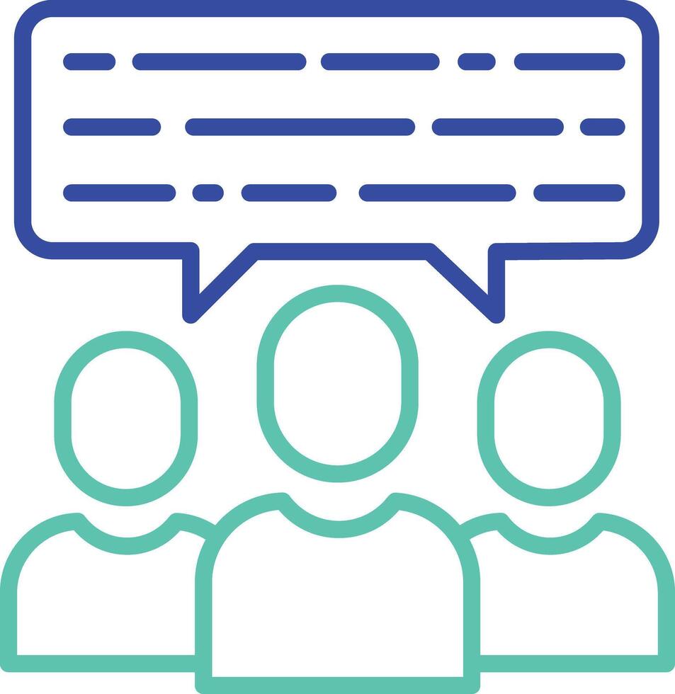Music audience outline dual color icon vector