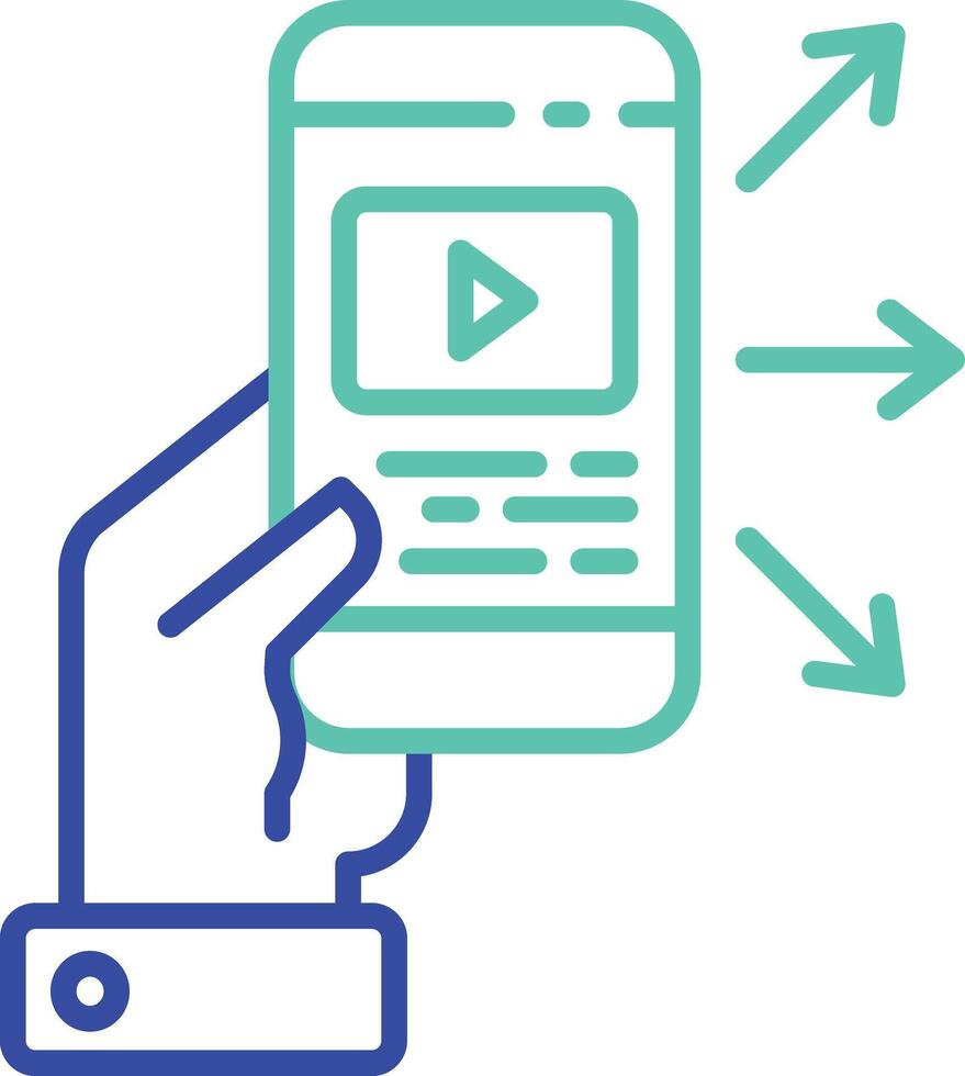 Share outline dual color icon vector