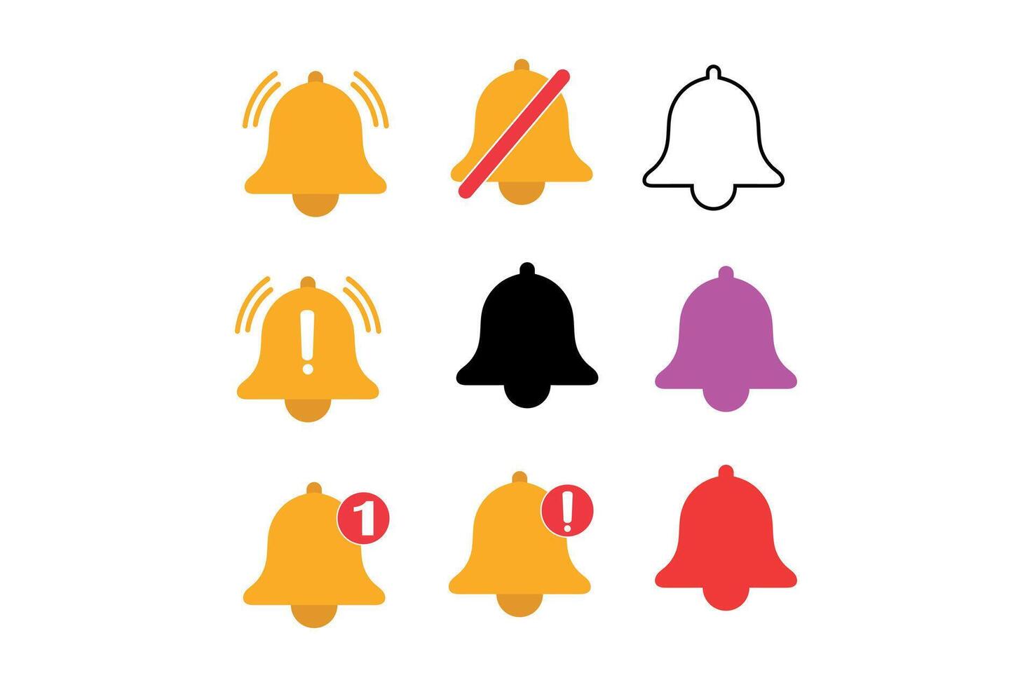 Bell Icons for Alerts and Notifications, notification bell icons, notification bell , notification alert icons vector