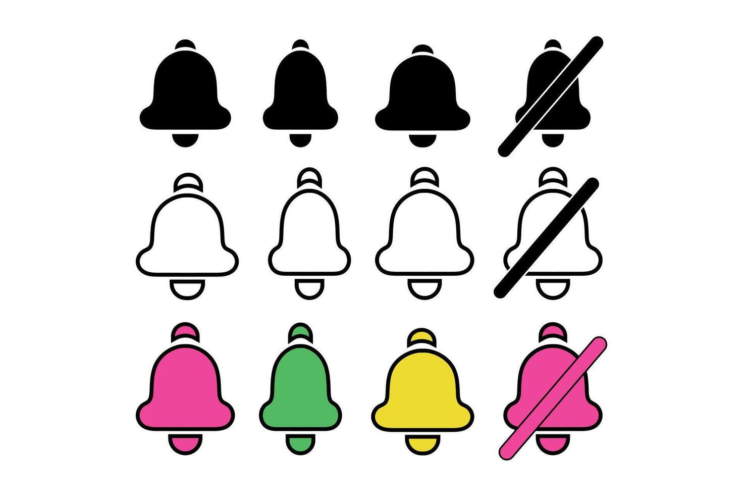 Notification Bell Icons Collection, notification bell icons, notification bell , notification alert icons vector