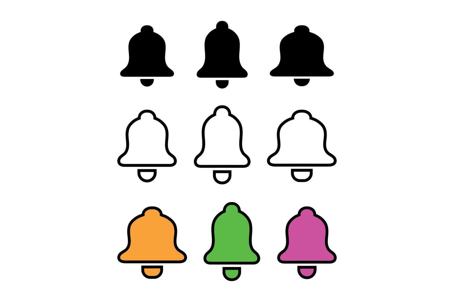 Notification Bell Icon Pack for UI Design, notification bell icons, notification bell , notification alert icons vector