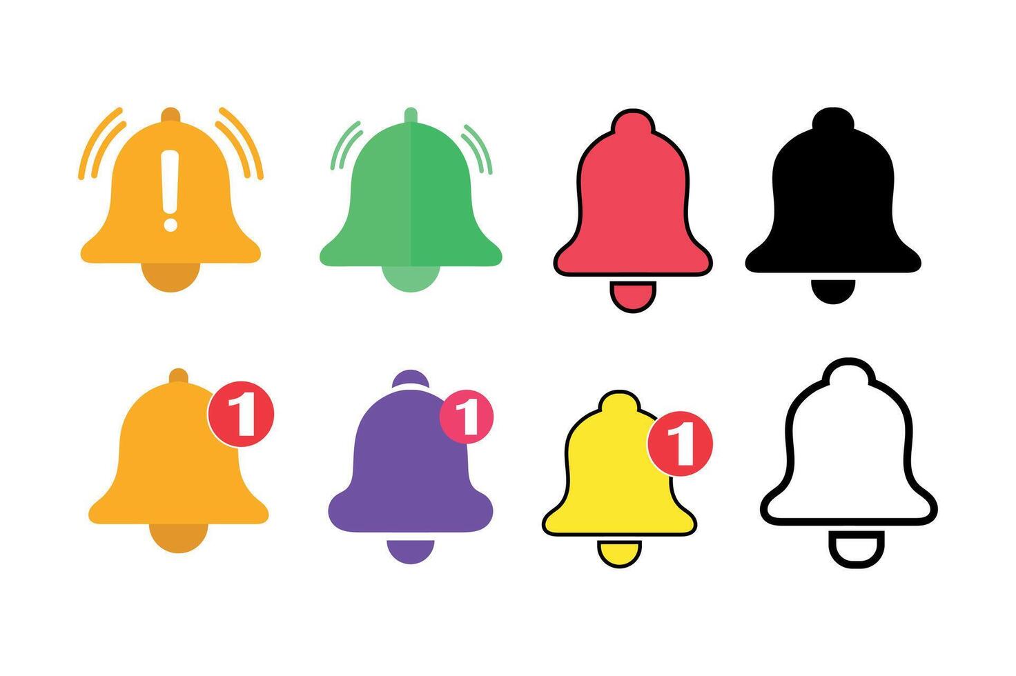Set of Notification Bell Icons for Websites, notification bell icons, notification bell , notification alert icons vector