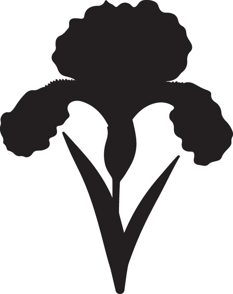 Iris flower silhouette illustration vector