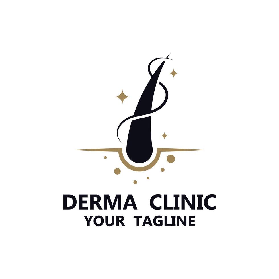 clinic hair care logo design vector