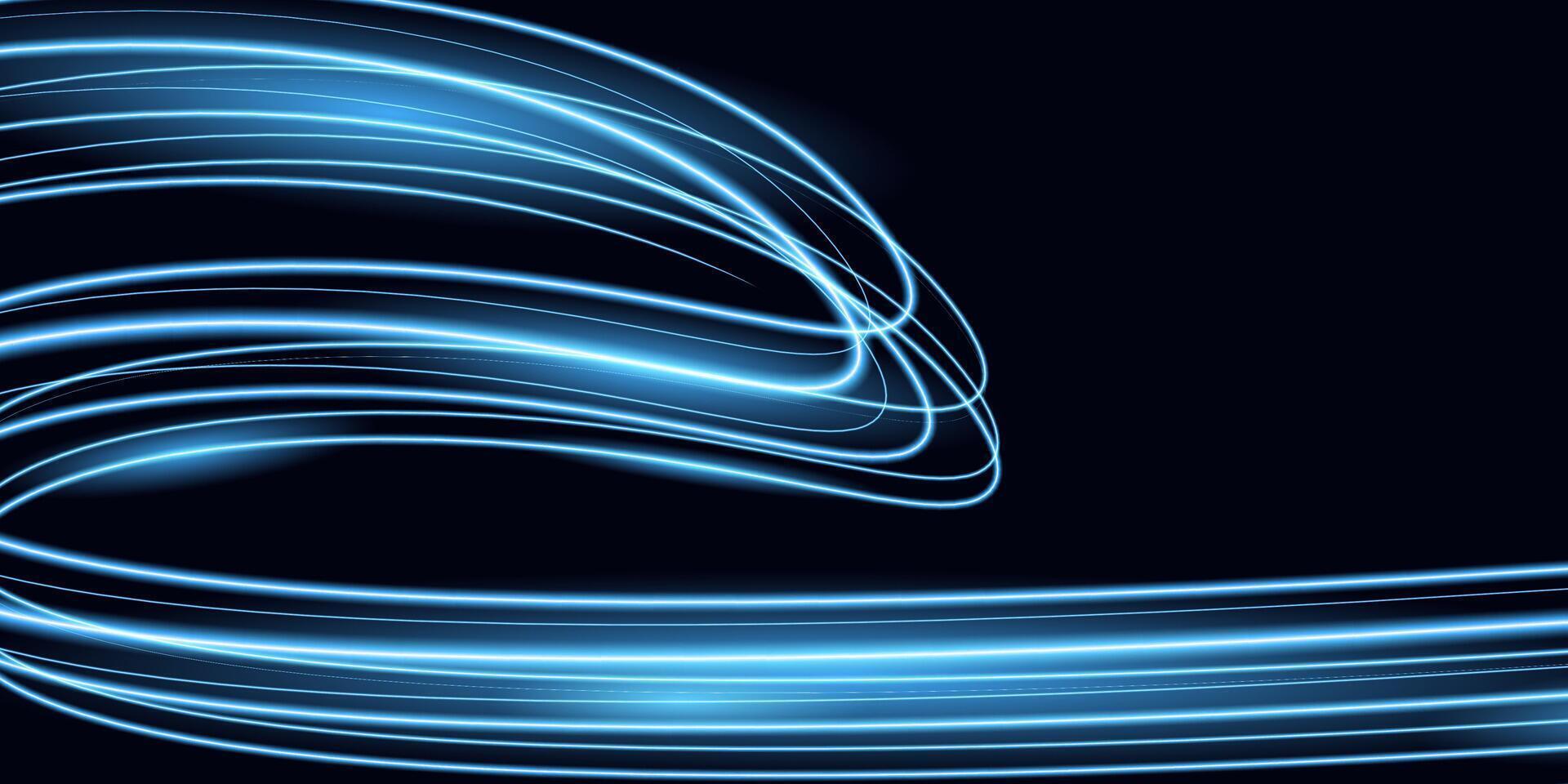 Abstract bright blue luminous high speed motion effect. Futuristic illustration eps10 vector