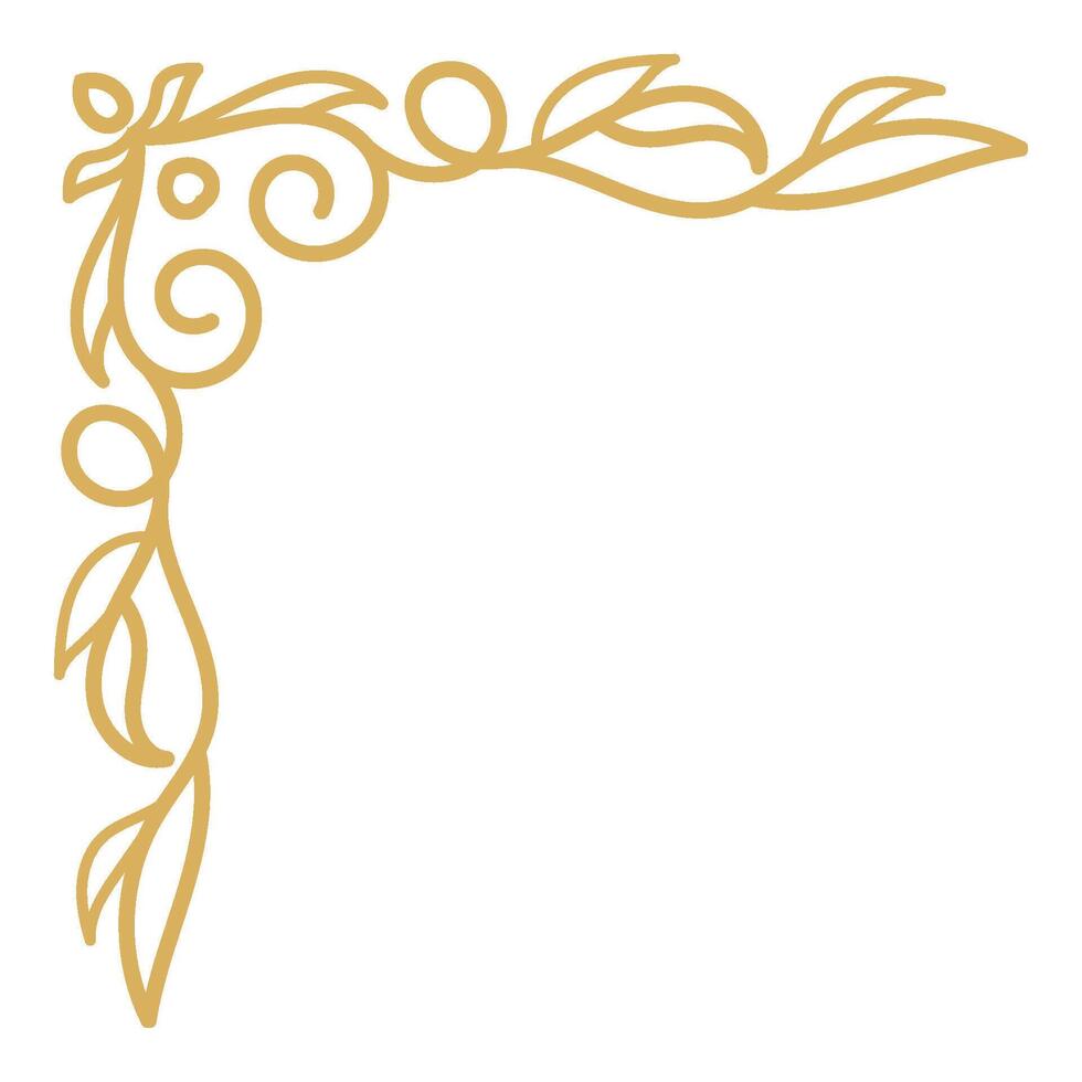 Elegant Vintage Ornamental Corner Frame with Calligraphy Design. vector