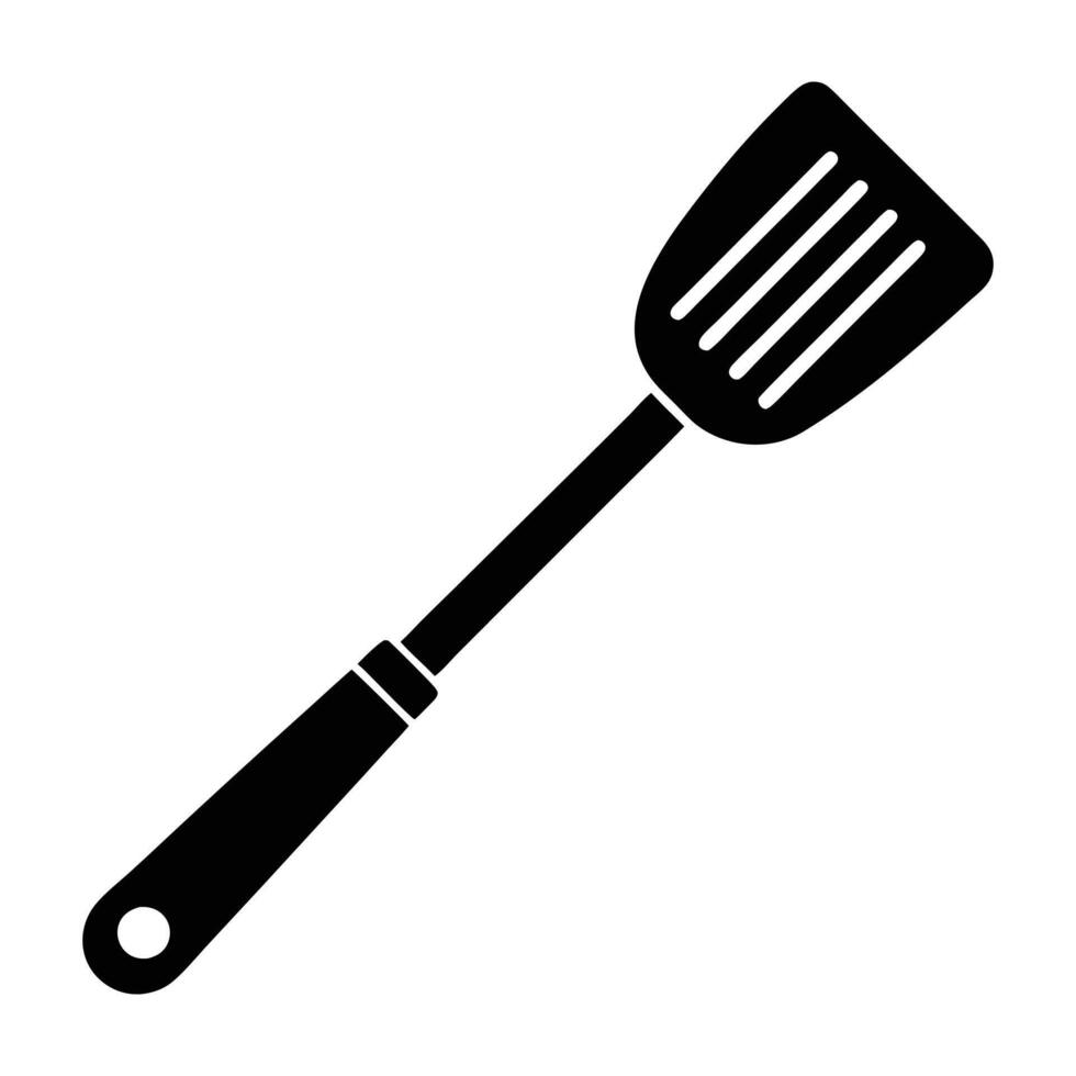 a black and white illustration of a spatula. vector