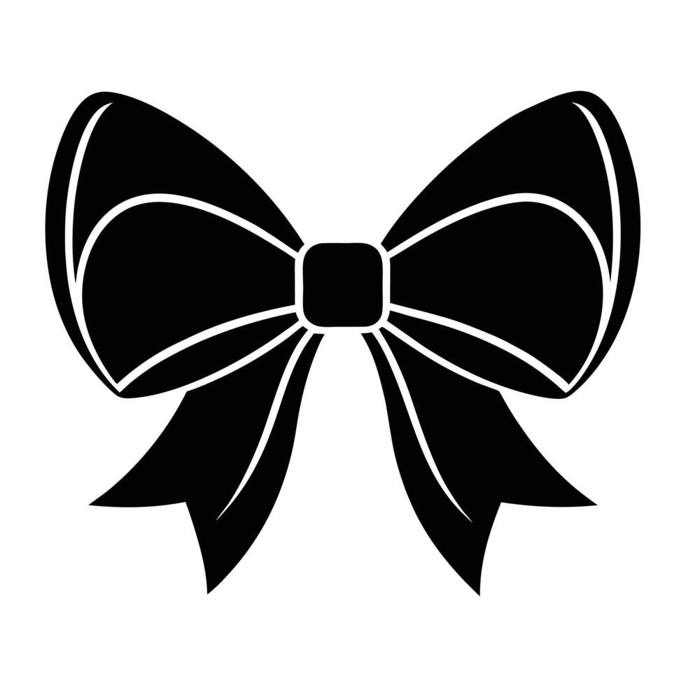 a black and white illustration of a bow vector